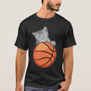Camiseta Gato com basquete