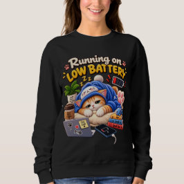 Camiseta Gato com Bateria Baixa – Gato Aconchegante e Diver