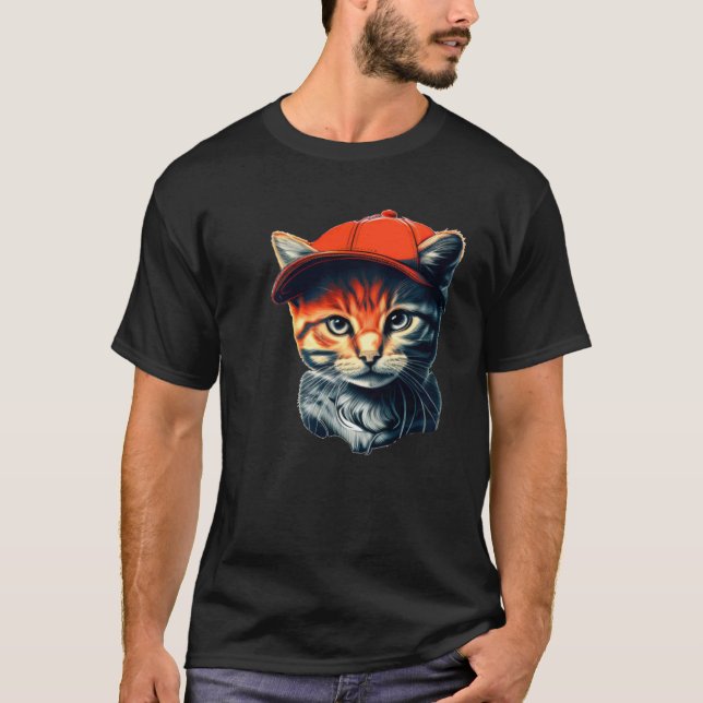 Camiseta Gato com Beanie (Frente)