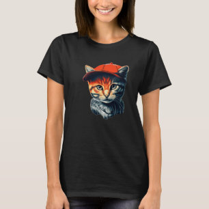 Camiseta Gato com Beanie