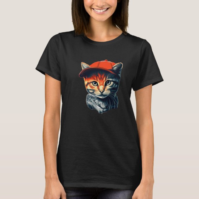 Camiseta Gato com Beanie (Frente)
