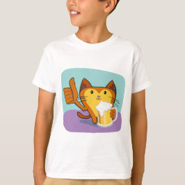 Camiseta Gato com Bebida – Design Inspirado em Meme Diverti