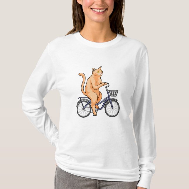 Camiseta Gato com Bicicleta (Frente)