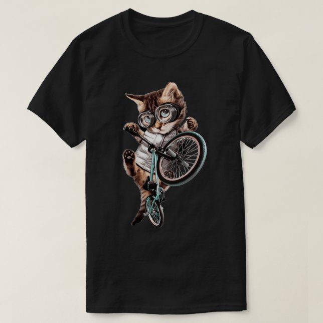 Camiseta Gato com bicicleta (Frente do Design)