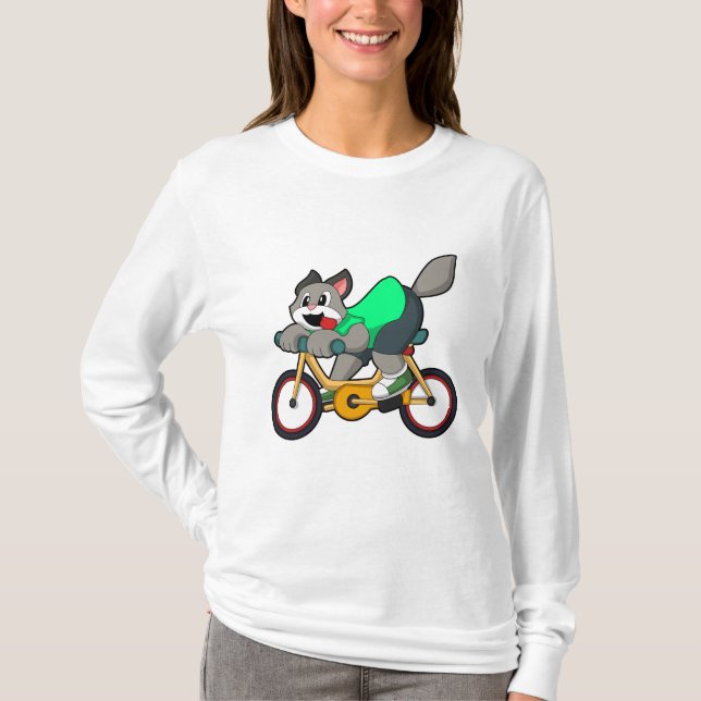 Camiseta Gato com Bicicleta (Frente)