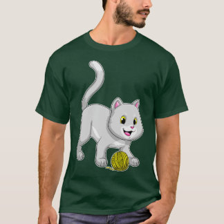 Camiseta Gato com bola de fio de lã