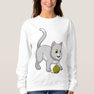 Camiseta Gato com bola de fio de lã