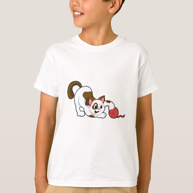 Camiseta Gato com Bola de Lã (Frente)