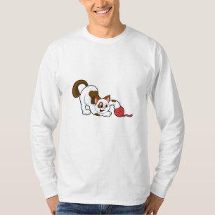 Camiseta Gato com Bola de Lã