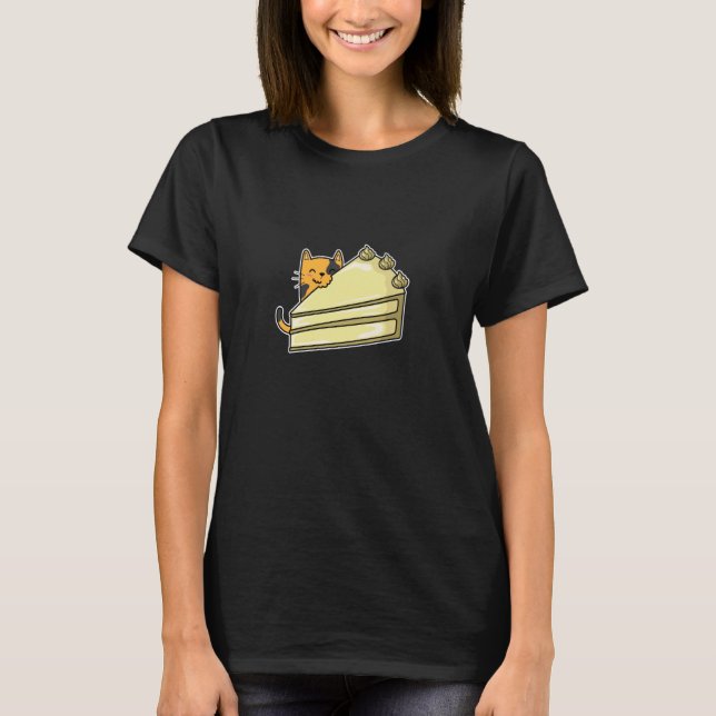 Camiseta Gato com Bolo de Aniversário (Frente)
