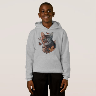 Camiseta Gato com Borboletas Monarcas