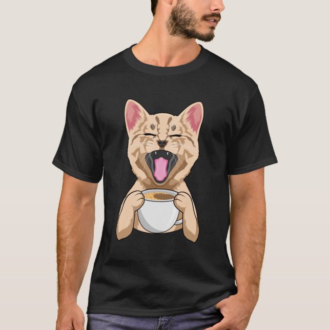 Camiseta Gato com café (Frente)