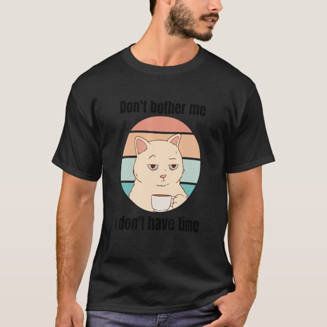 Camiseta gato com café escritório diversão 10 (Frente)