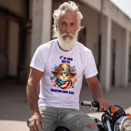 Camiseta Gato com chapéu patriótico e Dia da Independência 