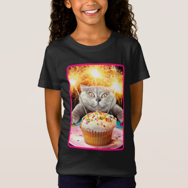 Camiseta Gato com Cupcake (Frente)