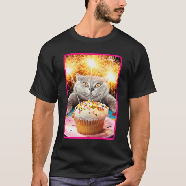 Camiseta Gato com Cupcake (Frente)