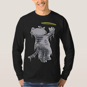 Camiseta Gato Com Disco De Frisbee Jogador De Frisbee Lança