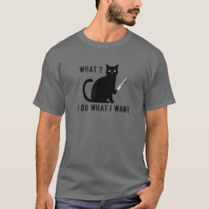 Camiseta Gato Com Faca O Que Eu Faço O Que Quero Com Gato P