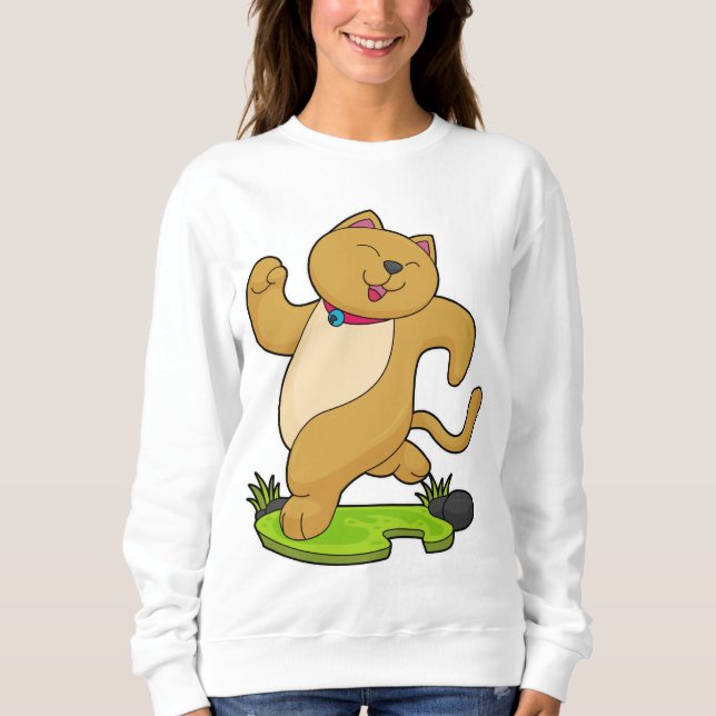 Camiseta Gato com Gargantilha Correndo (Frente)