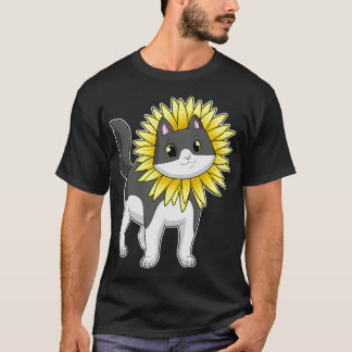 Camiseta Gato com girassol
