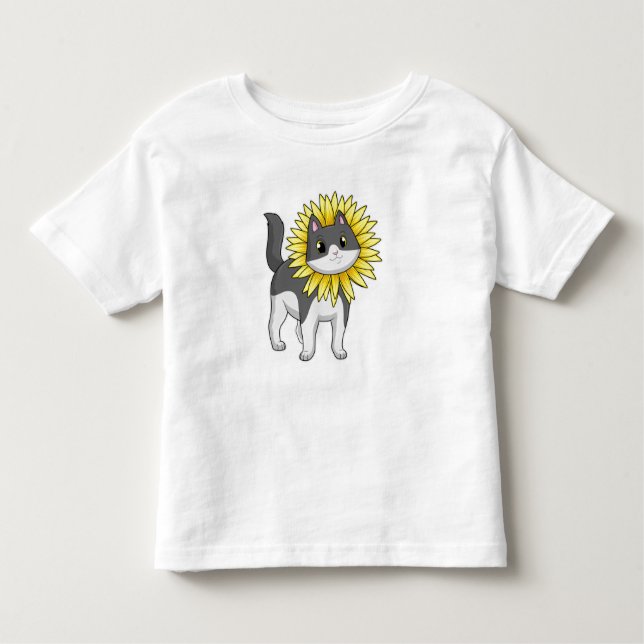 Camiseta Gato com girassol (Frente)