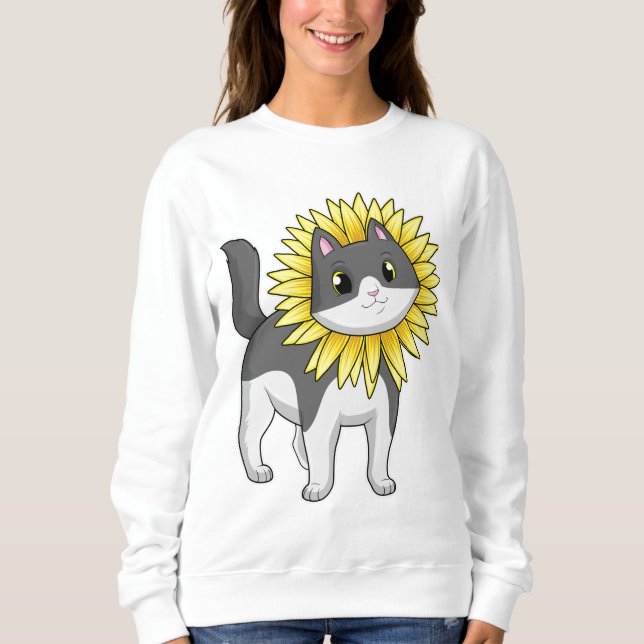Camiseta Gato com girassol (Frente)