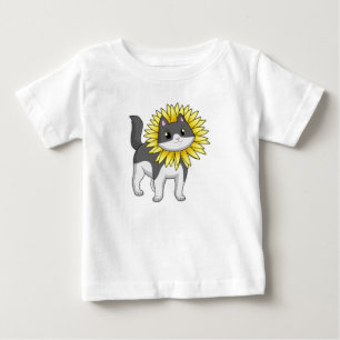 Camiseta Gato com girassol