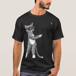 Camiseta Gato com Golf Club Golfe Golfer Player