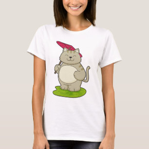 Camiseta Gato com Guarda-Chuva