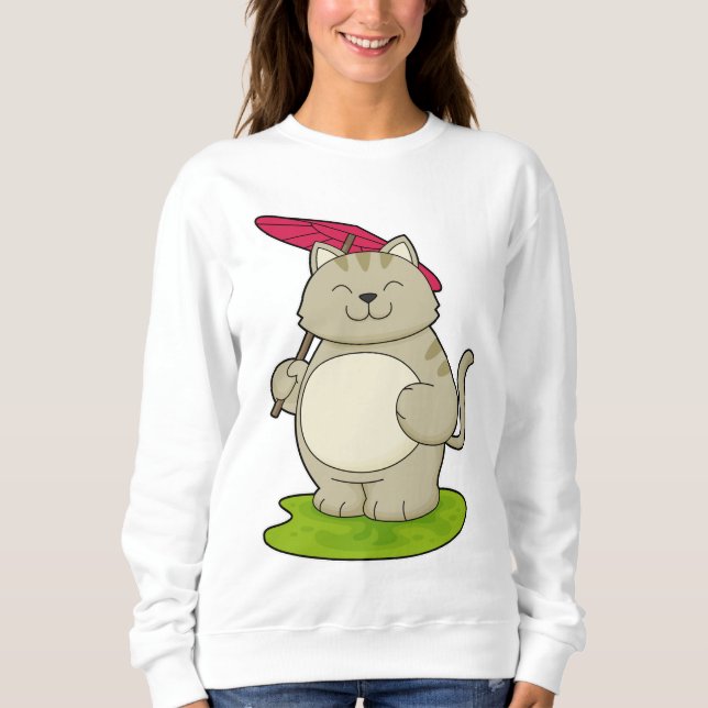 Camiseta Gato com guarda-chuva (Frente)