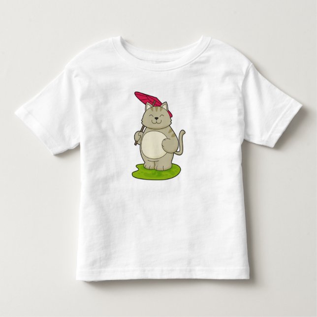 Camiseta Gato com guarda-chuva (Frente)