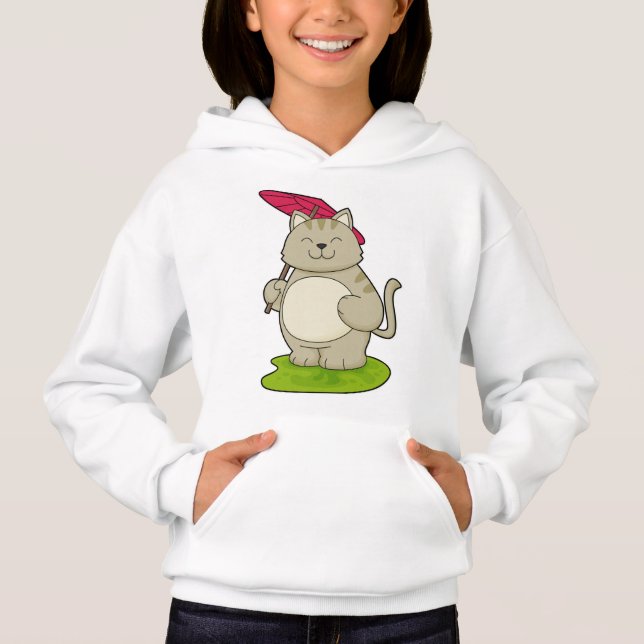 Camiseta Gato com guarda-chuva (Frente)