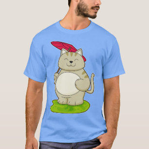 Camiseta Gato com guarda-chuva