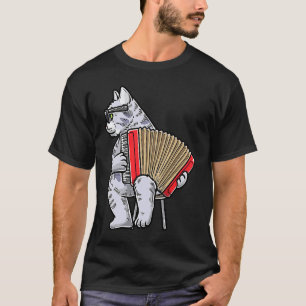 Camiseta Gato Com Instrumento Acordeão Acordeonista Acordeã