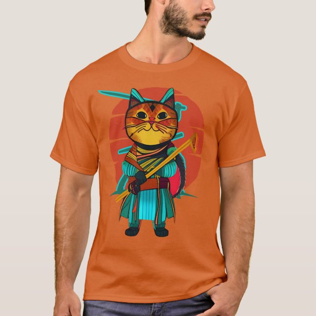 Camiseta Gato com katana (Frente)