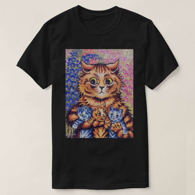 Camiseta Gato com Kittens, Louis Wain (Frente do Design)