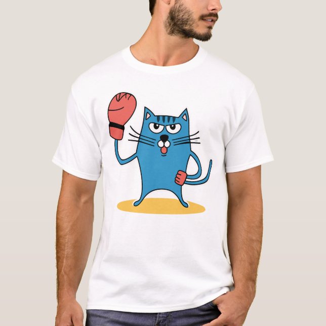 Camiseta Gato com luvas de boxe (Frente)