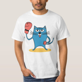 Camiseta Gato com luvas de boxe