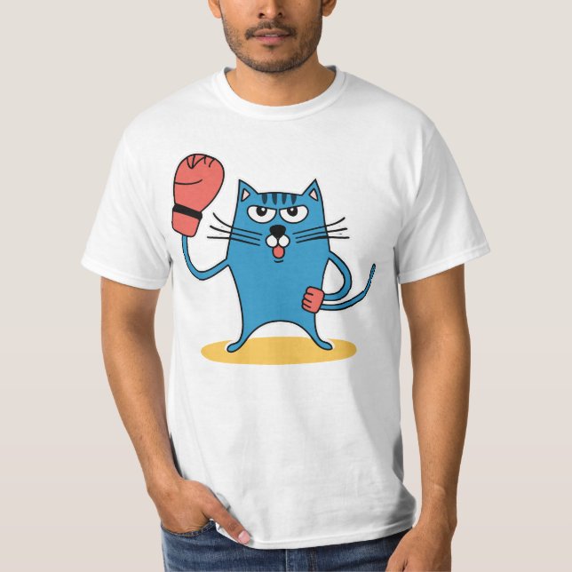 Camiseta Gato com luvas de boxe (Frente)
