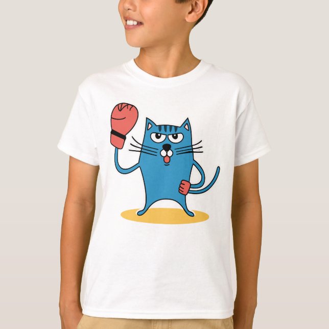 Camiseta Gato com luvas de boxe (Frente)