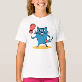 Camiseta Gato com Luvas de Boxe
