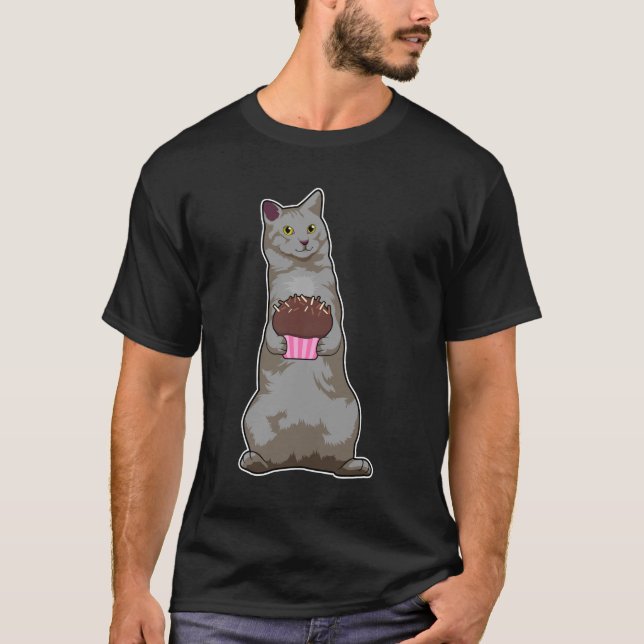 Camiseta Gato com Muffin (Frente)
