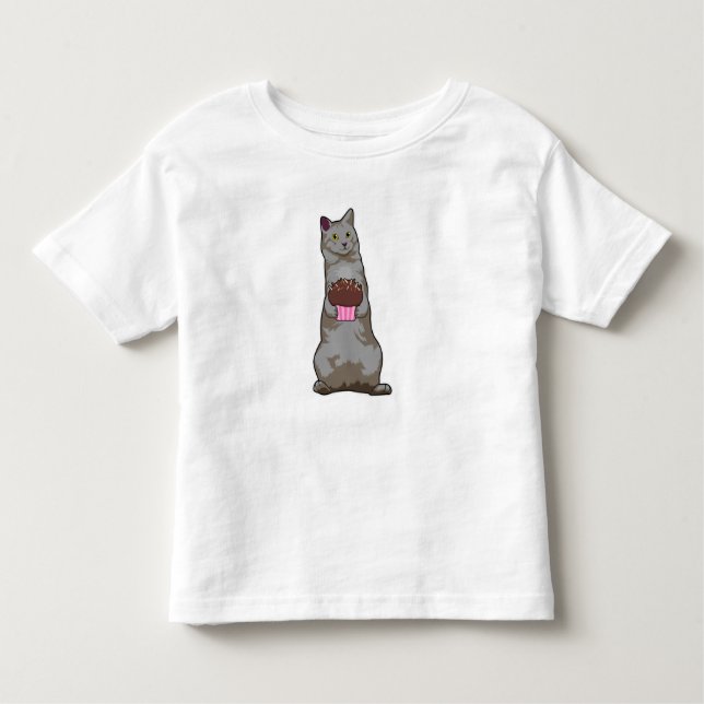 Camiseta Gato com Muffin (Frente)