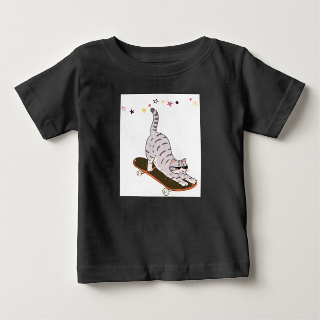 Camiseta Gato com o Skate (Frente)