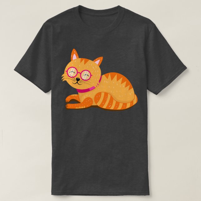 Camiseta Gato com Óculos (Frente do Design)