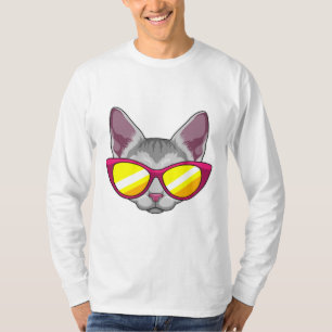 Camiseta Gato com óculos de sol