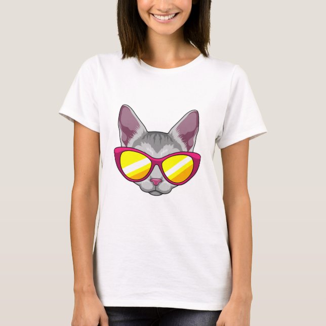 Camiseta Gato com óculos de sol (Frente)