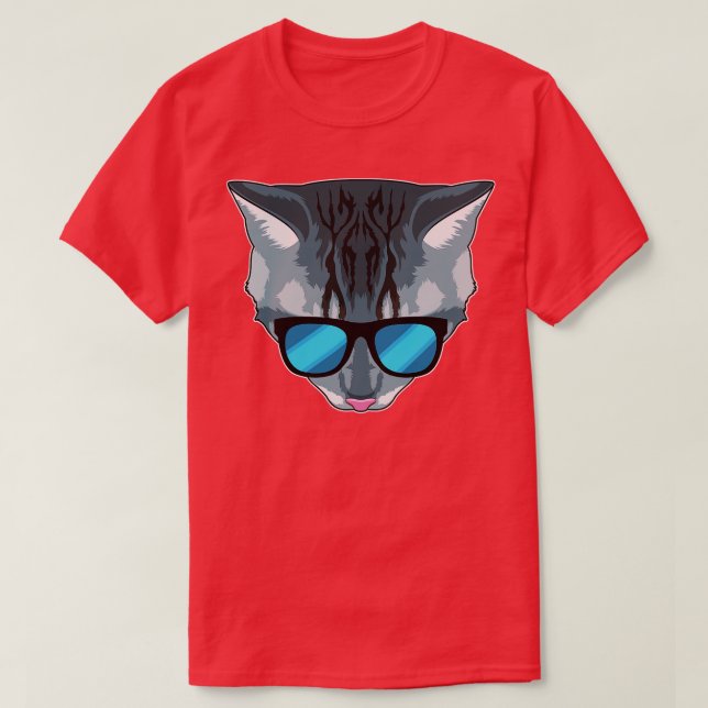 Camiseta Gato com óculos de sol (Frente do Design)