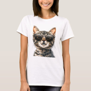 Camiseta Gato com óculos de sol