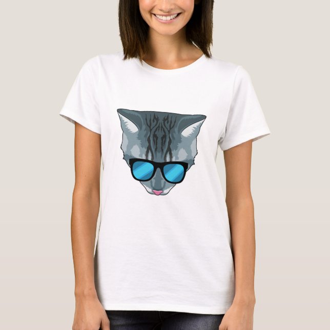 Camiseta Gato com óculos de sol (Frente)